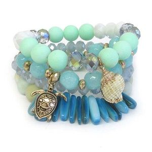 Stunning Beach Bracelet Abalone Charms
